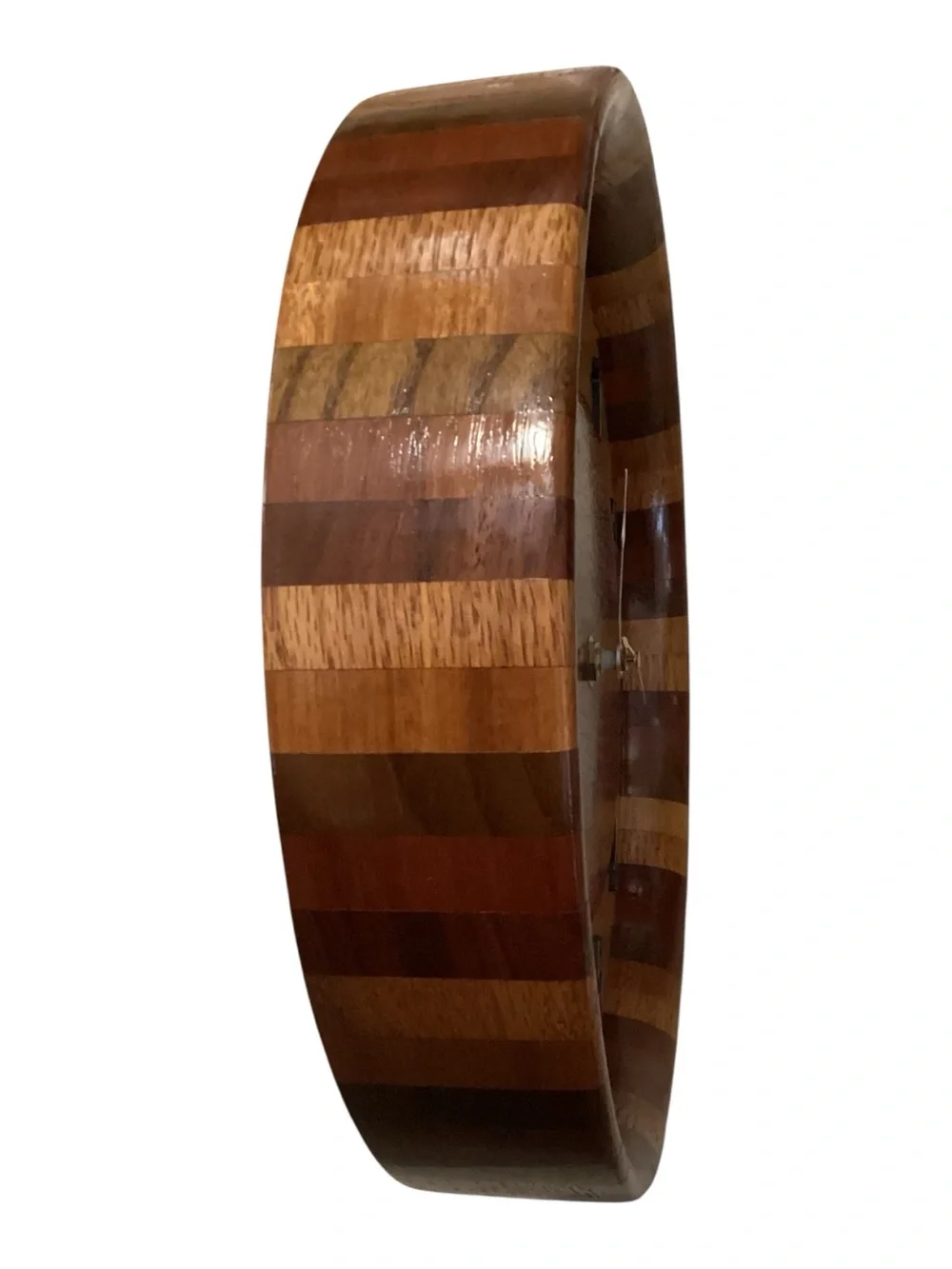 Handcrafted Exotic Wood Unique Artisan-made Wall Clock Battery Operated